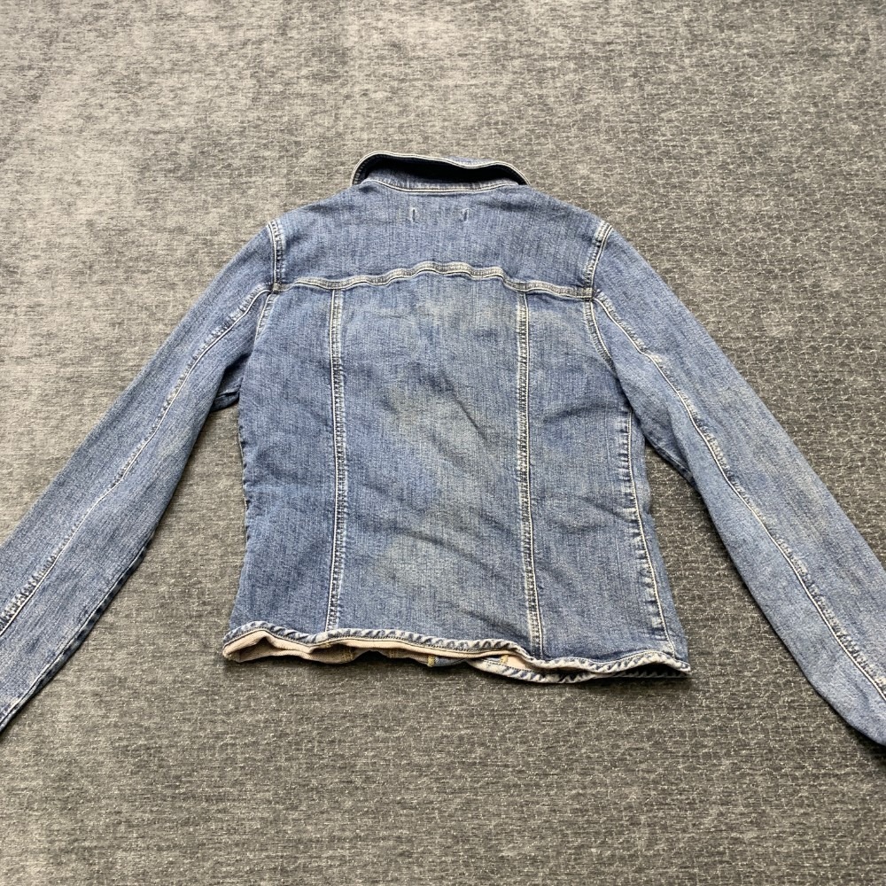 Geoffrey Beene Sport Trucker Jacket Womens 4 Blue Denim Cotton Stretch Outdoor - Picture 11 of 14